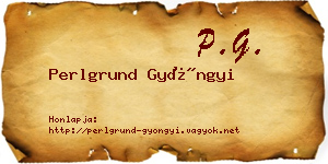 Perlgrund Gyöngyi névjegykártya